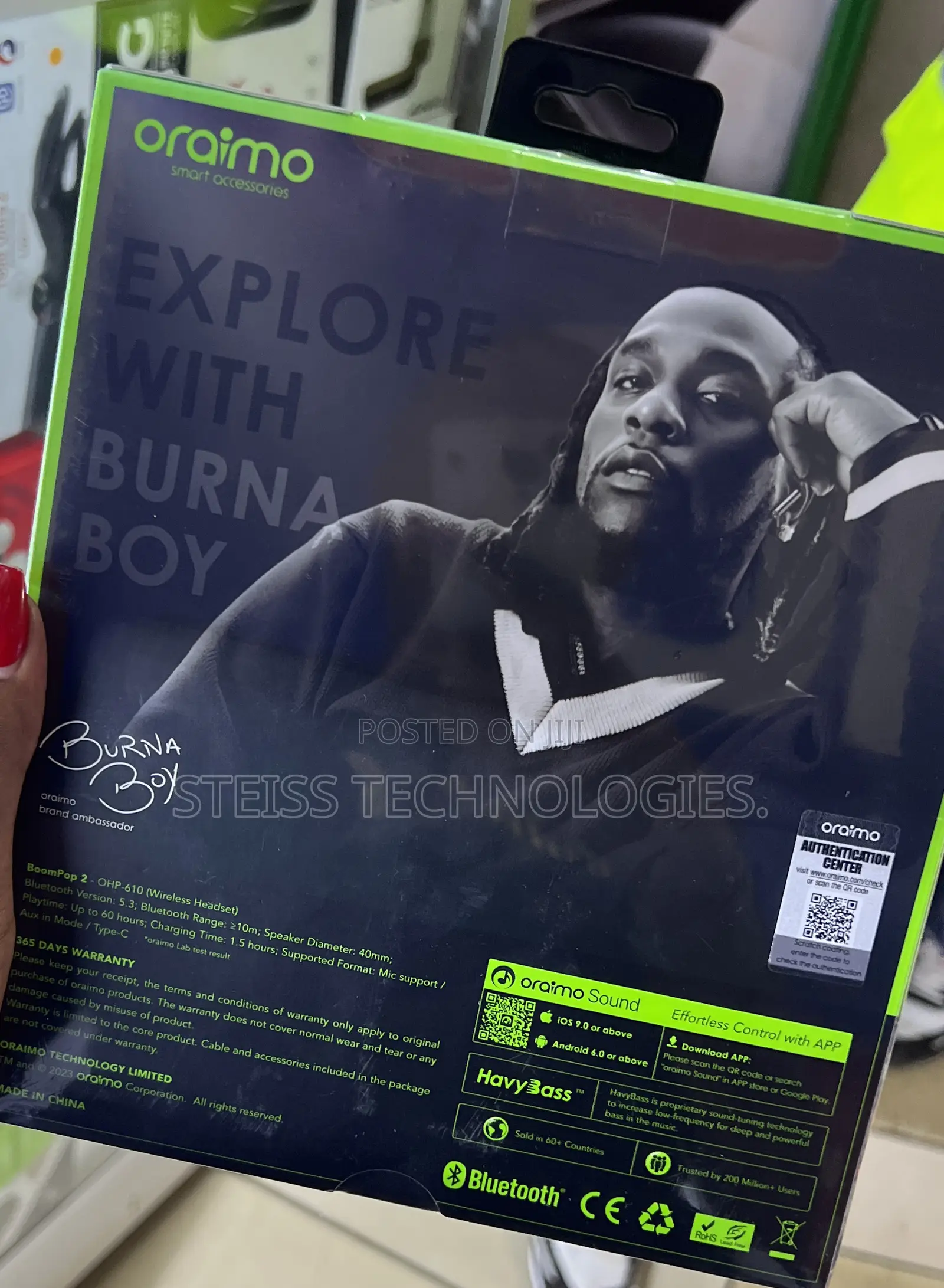 Oraimo Boompop 2 Wireless Headphones.