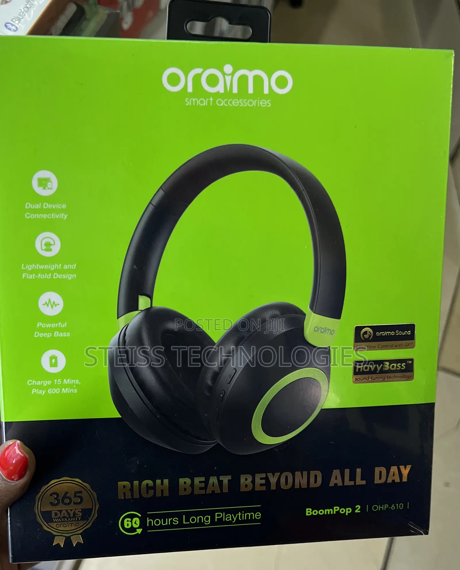 Oraimo Boompop 2 Wireless Headphones.