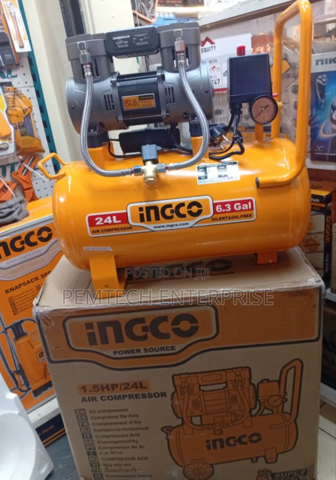 Silent And Oilfree Air Compressor 24lit