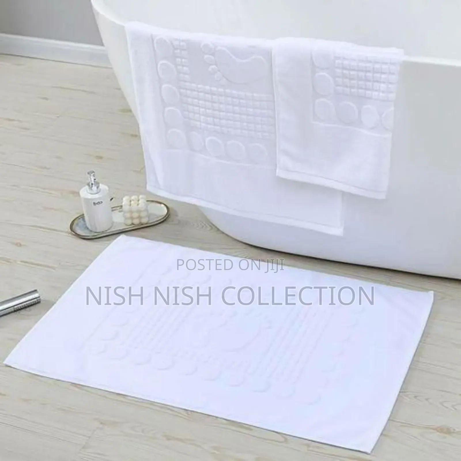 Quality 100% Cotton Floor Towel Bathroom Mat White
