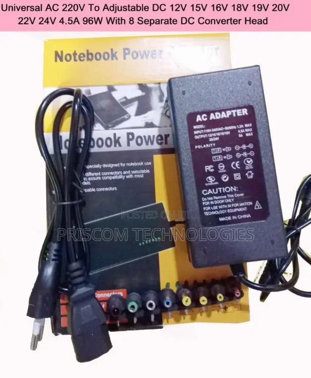 8 Connector Universal Laptop Adapter Charger With Power Cabl