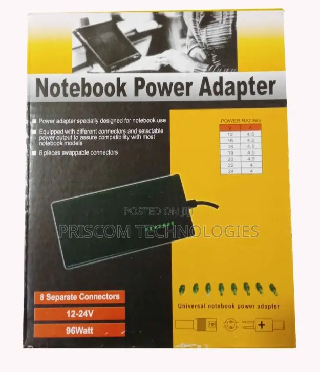 8 Connector Universal Laptop Adapter Charger With Power Cabl
