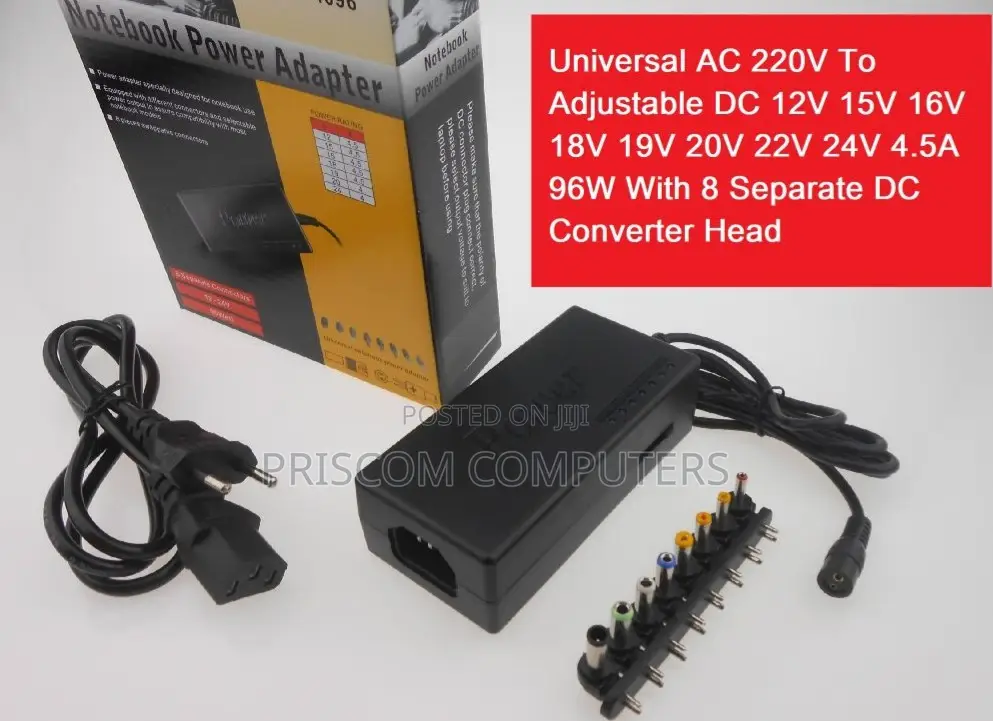 Universal Notebook Power Adapter 12v to 24v - 8 Connectors