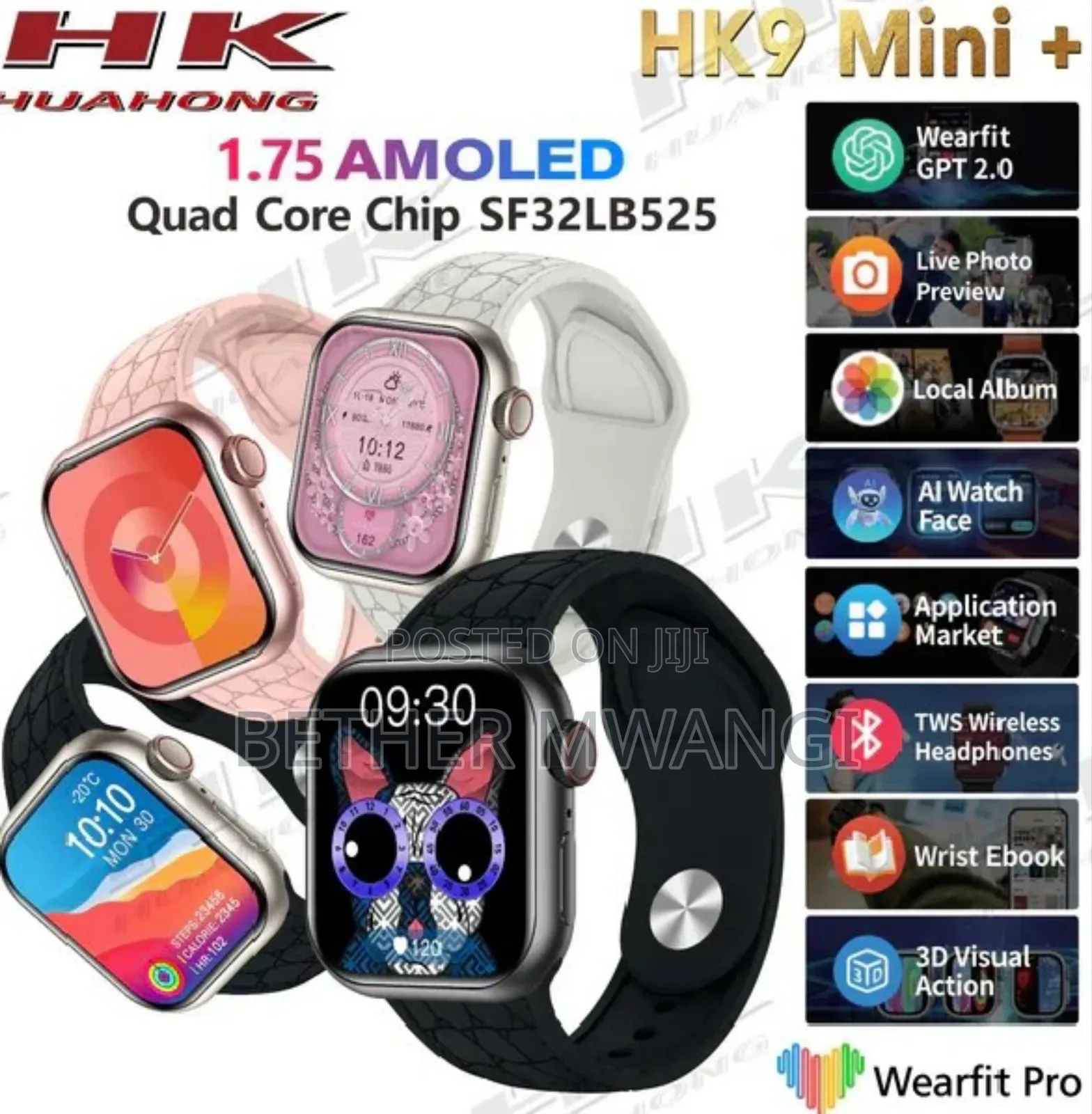 HK9 Mini Pro Plus Smart Watch(Perfect Apple Watch Dupe)