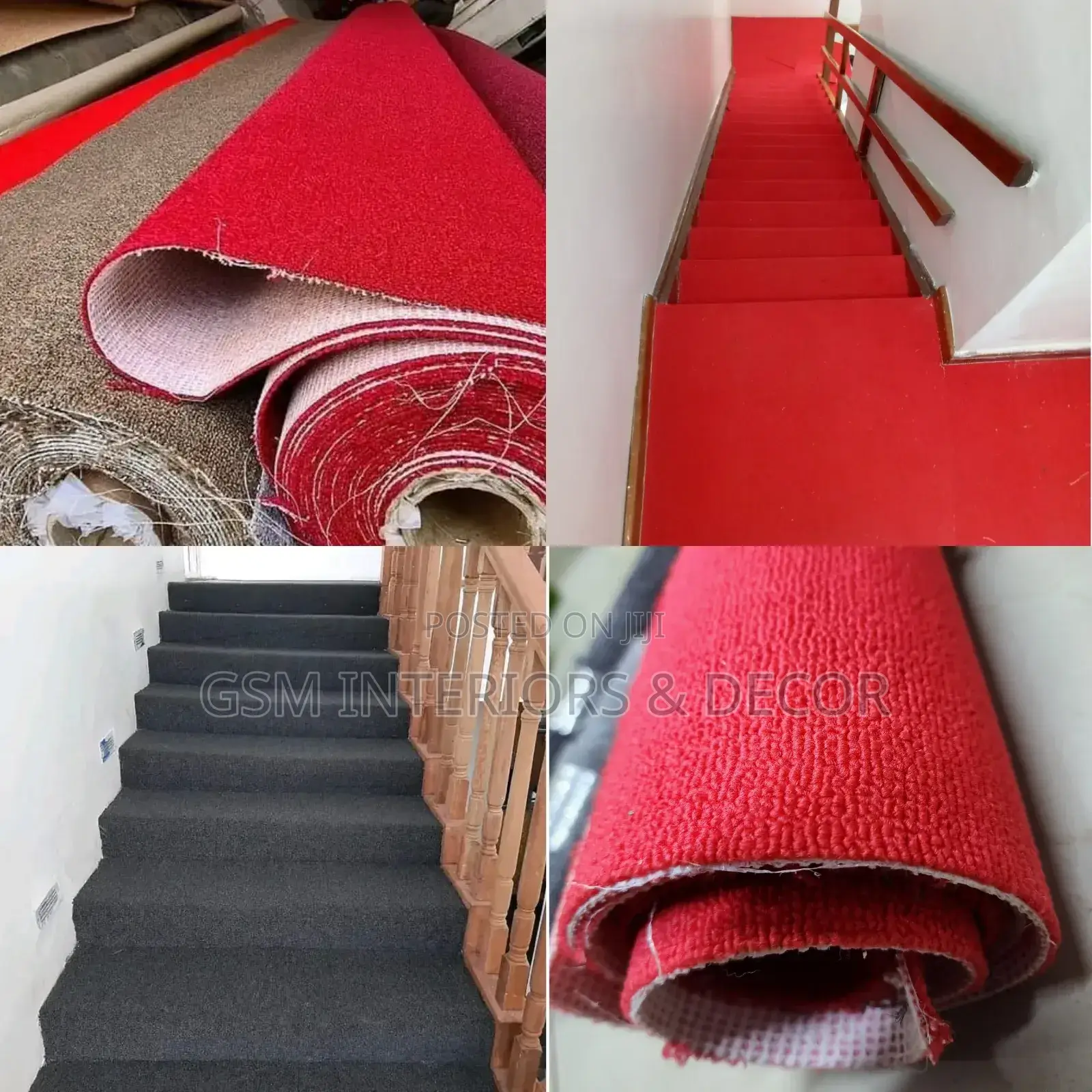 Wall to Wall Carpet Dark Grey for Staircase