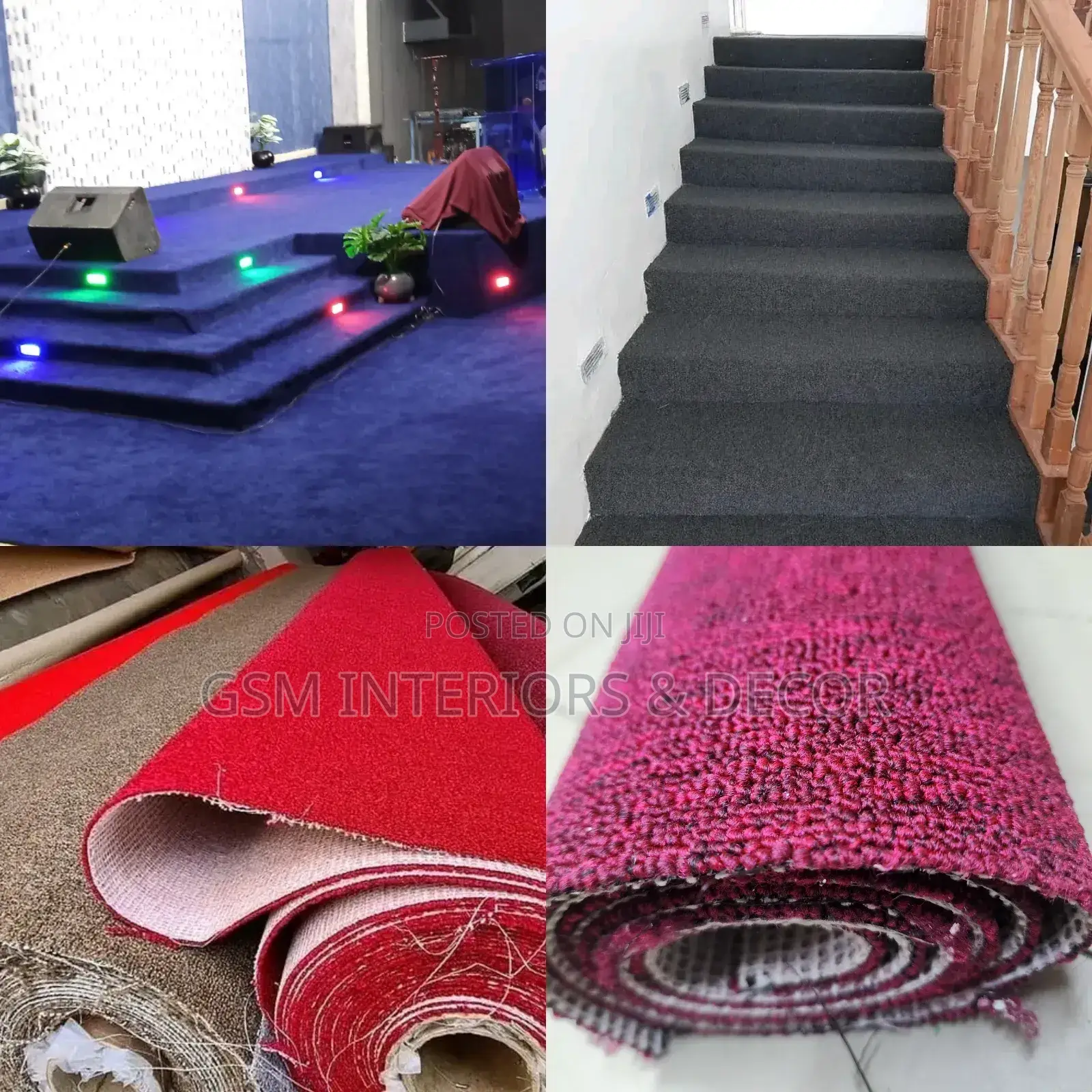 Wall to Wall Carpets With Lights Blue