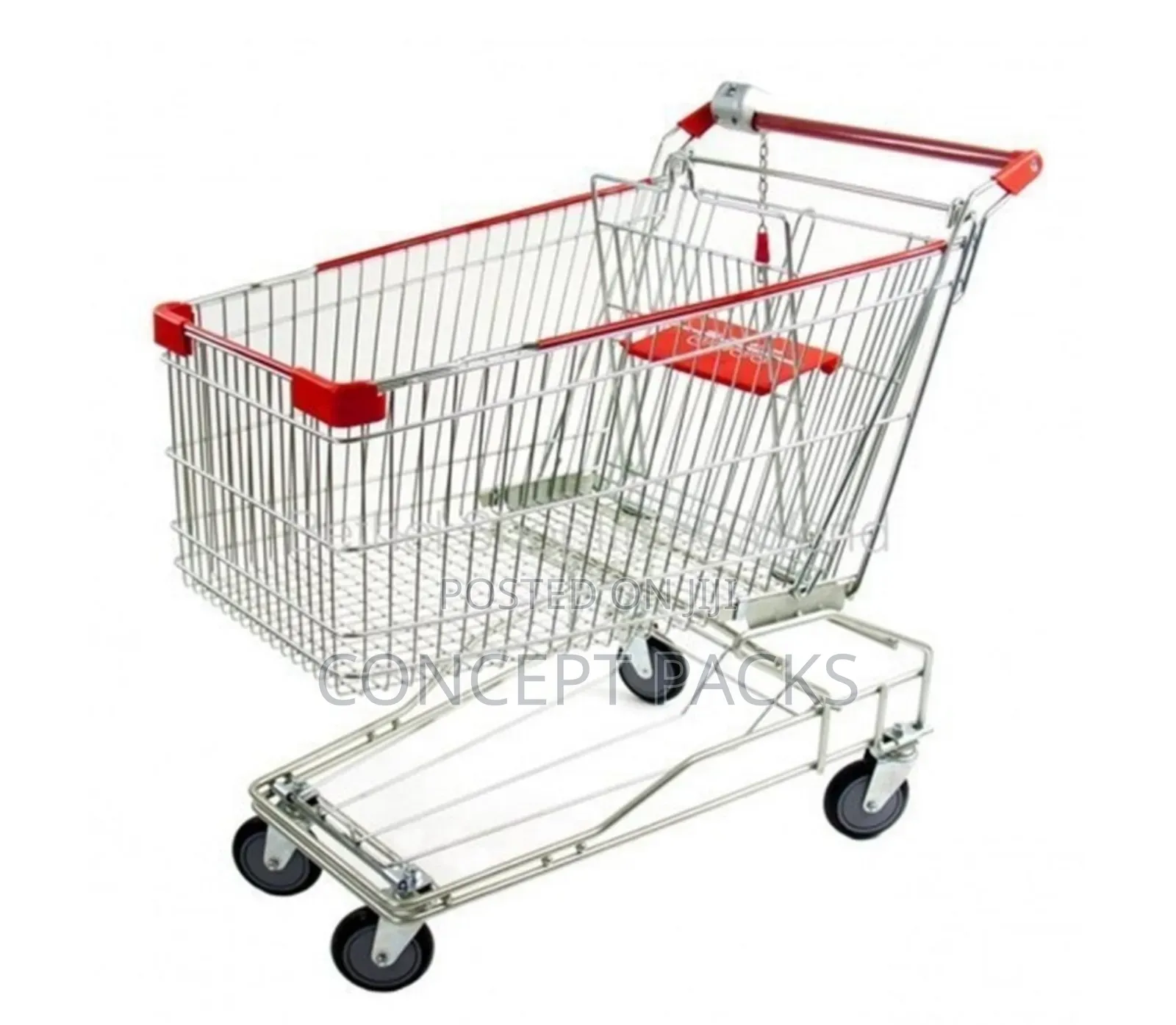 Four-Wheel Supermarket Shopping Trolley, Load Capacity:80 Kg