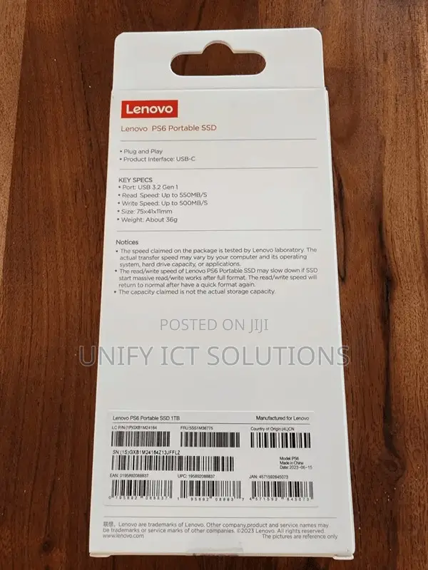 Lenovo PS6 Portable External SSD 1TB
