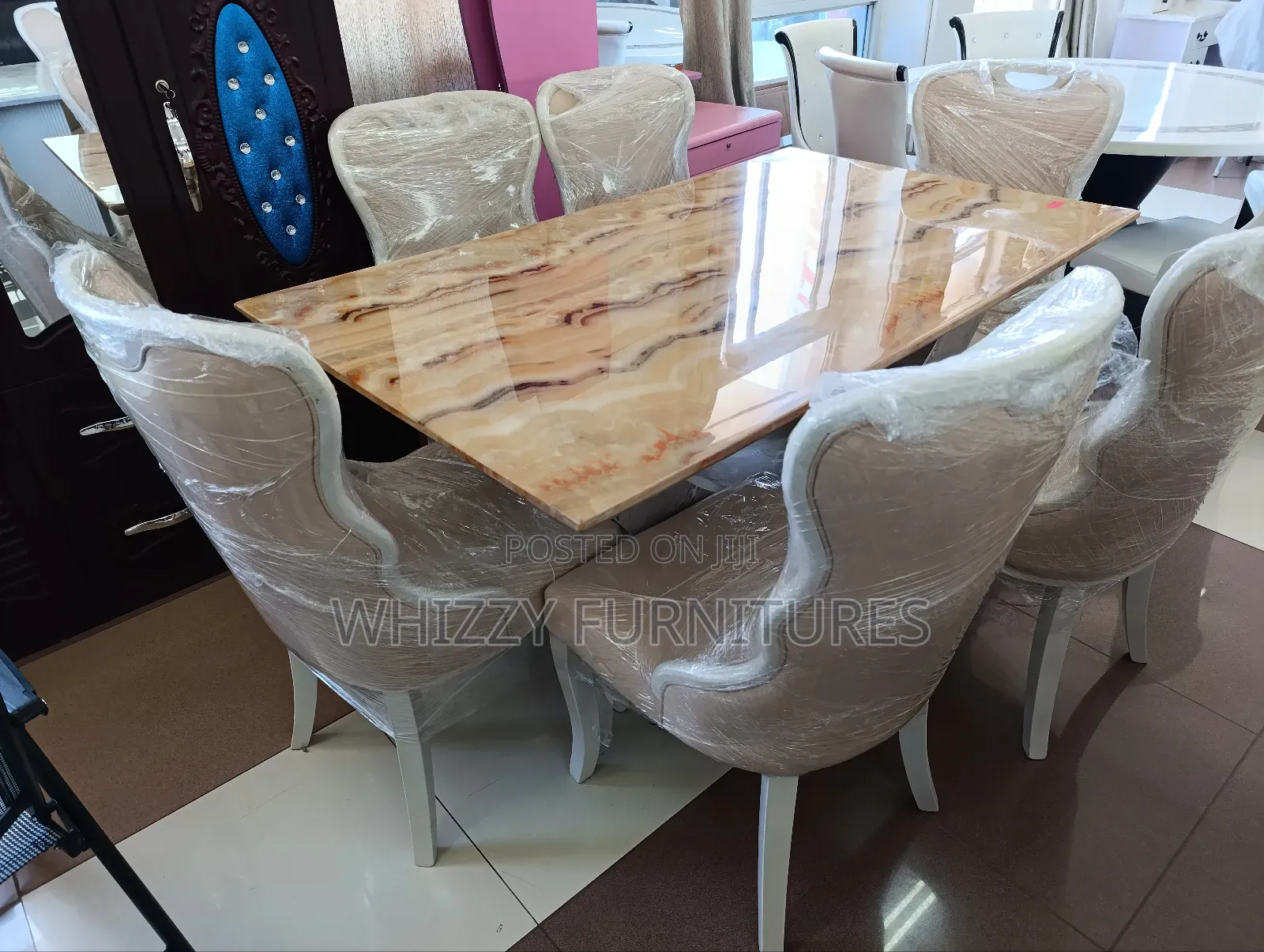 6 Seater Dining Set/Table (Marble)