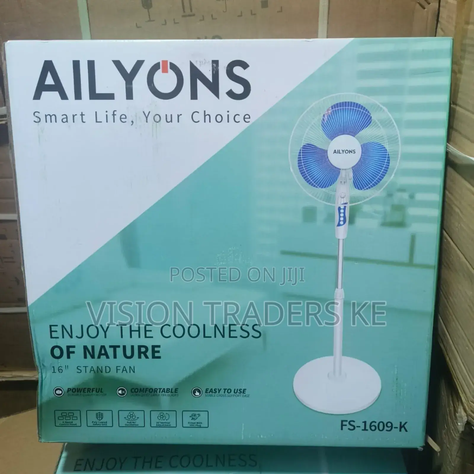 AILYONS 16 Inches Standing Fan -white