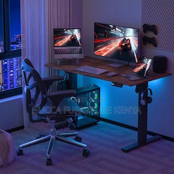 Office Tables:140cm Motorized Office Computer Gaming Desk