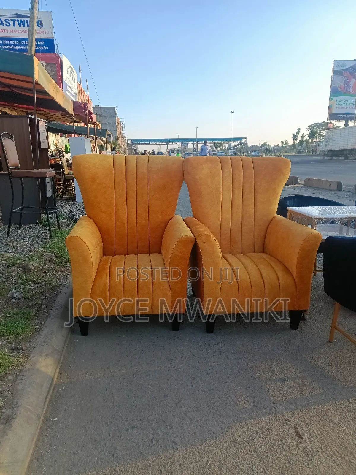 Pedicure Seats or Arm Chairs, Mustard Yellow 