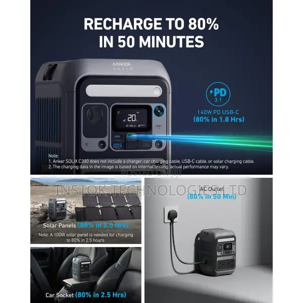 Anker SOLIX C300 Portable Power Station 288wh 300W