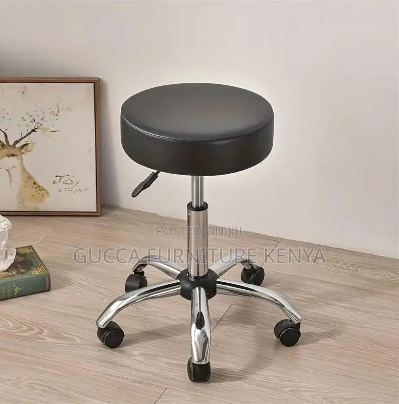 Home Chairs: Waterproof Faux Leather Round Salon Stool