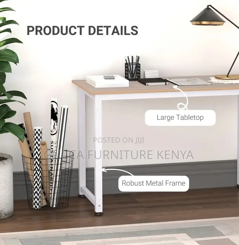 Clerical Desking:Home Office Study Desk With Metal Frame