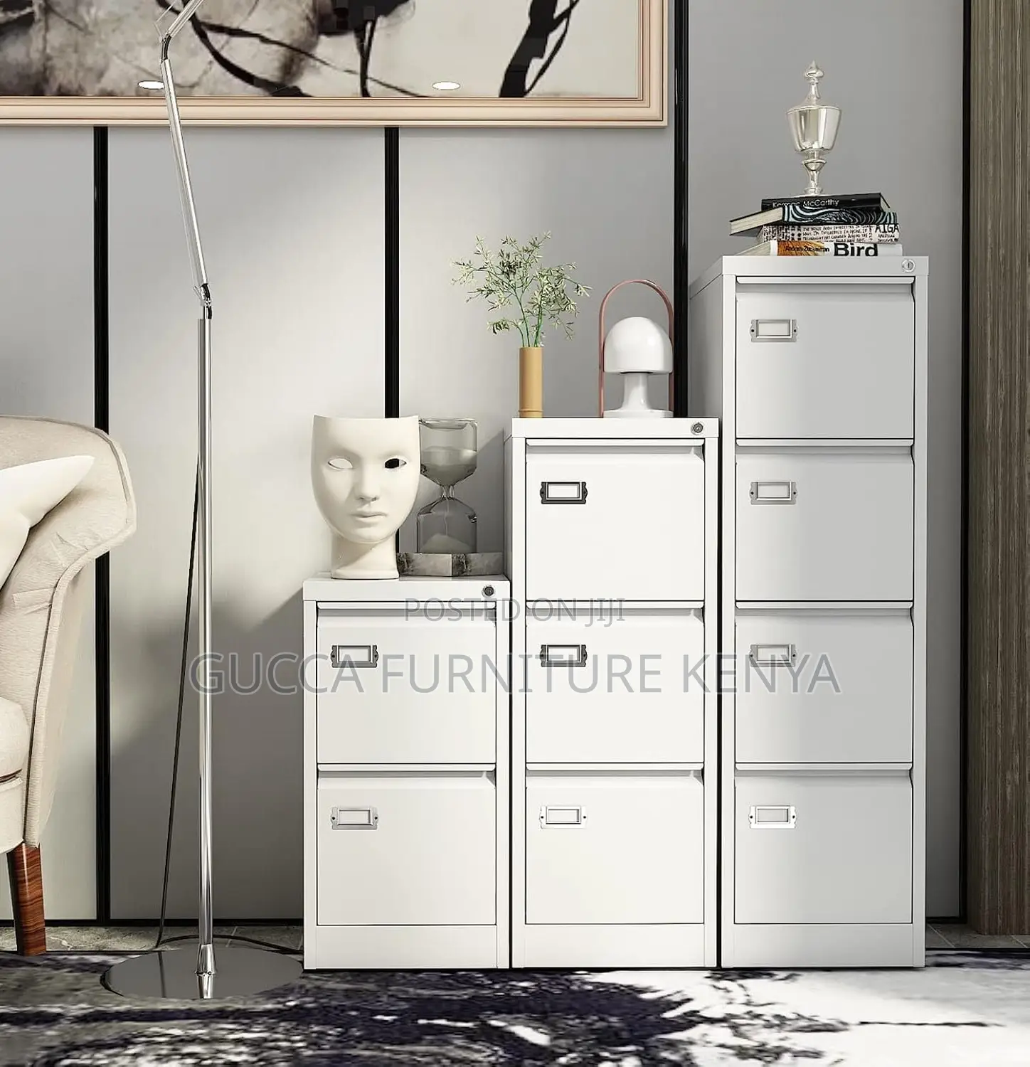 Cabinets: Metal Locking File Storage Cabinet With Drawers