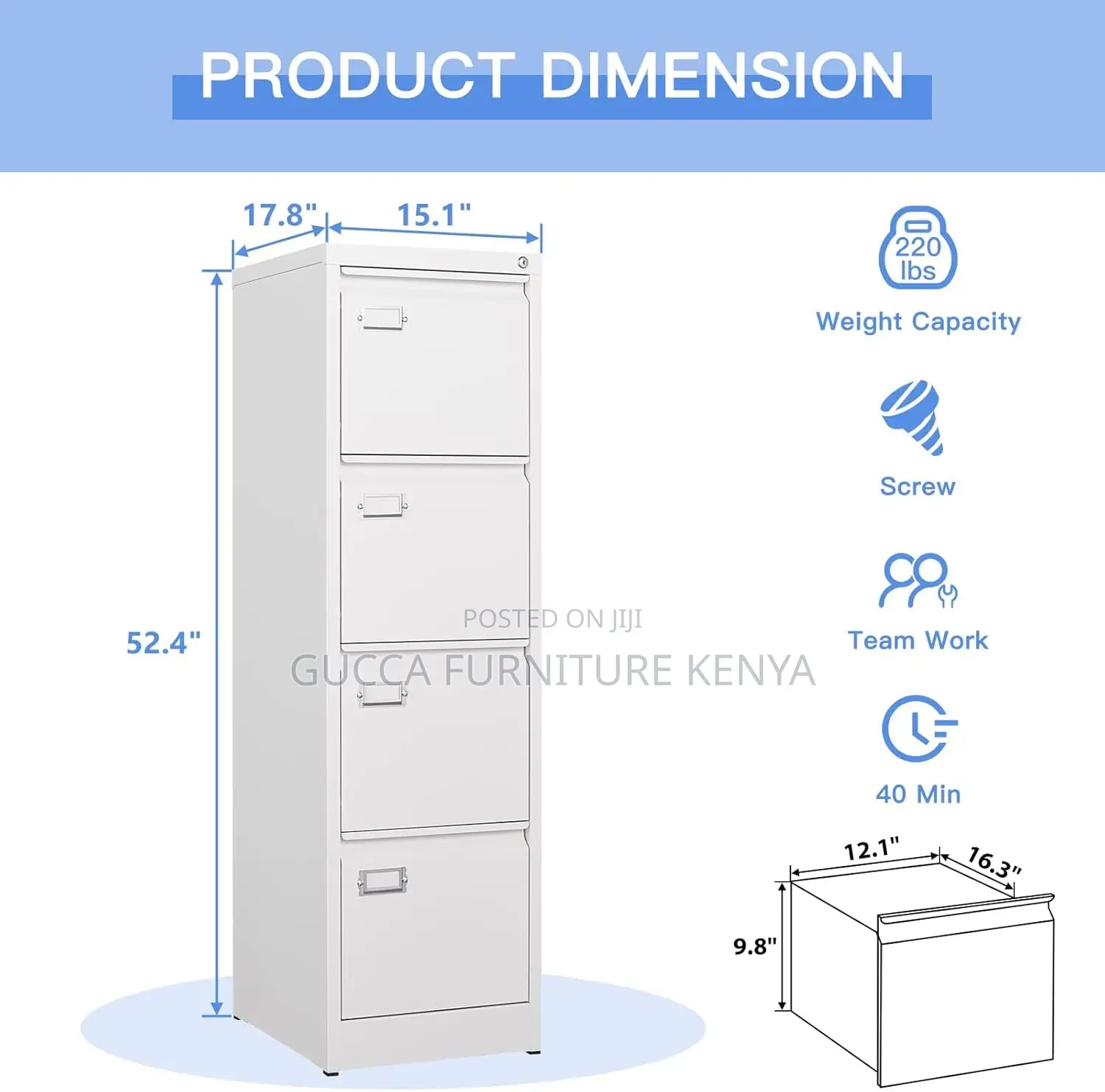 Cabinets: Metal Locking File Storage Cabinet With Drawers