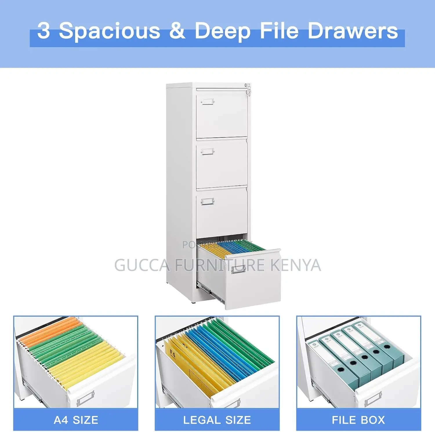 Cabinets: Metal Locking File Storage Cabinet With Drawers