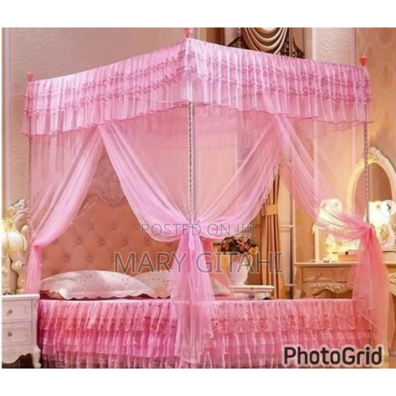 Mosquito Net With Metallic Stand- Four Stand