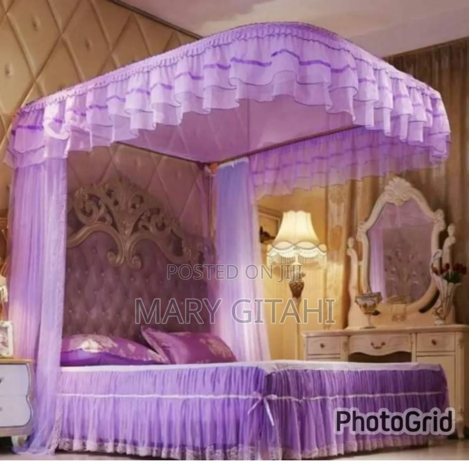 Two Stand Metallic Mosquito Net With Rails
_Purple
