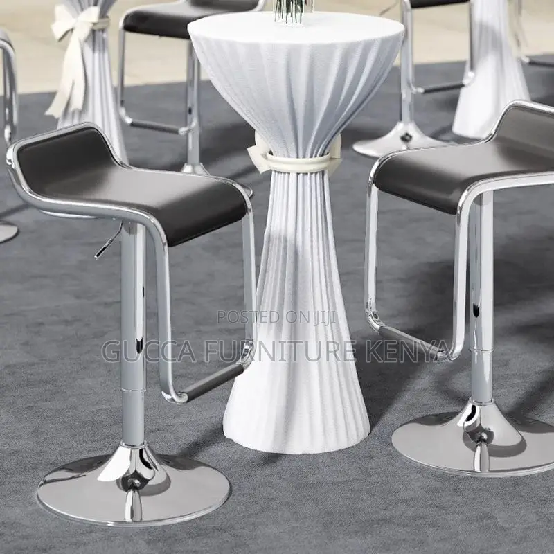 Home Chairs: Black Swivel Quadrilateral Pub Stool