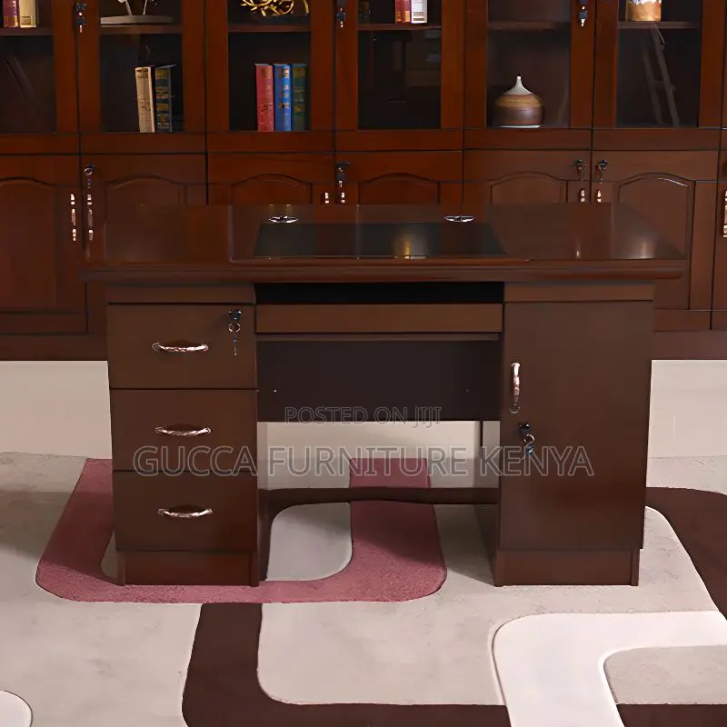 Office Tables:140cm Executive Mahogany Writing Staff Desk