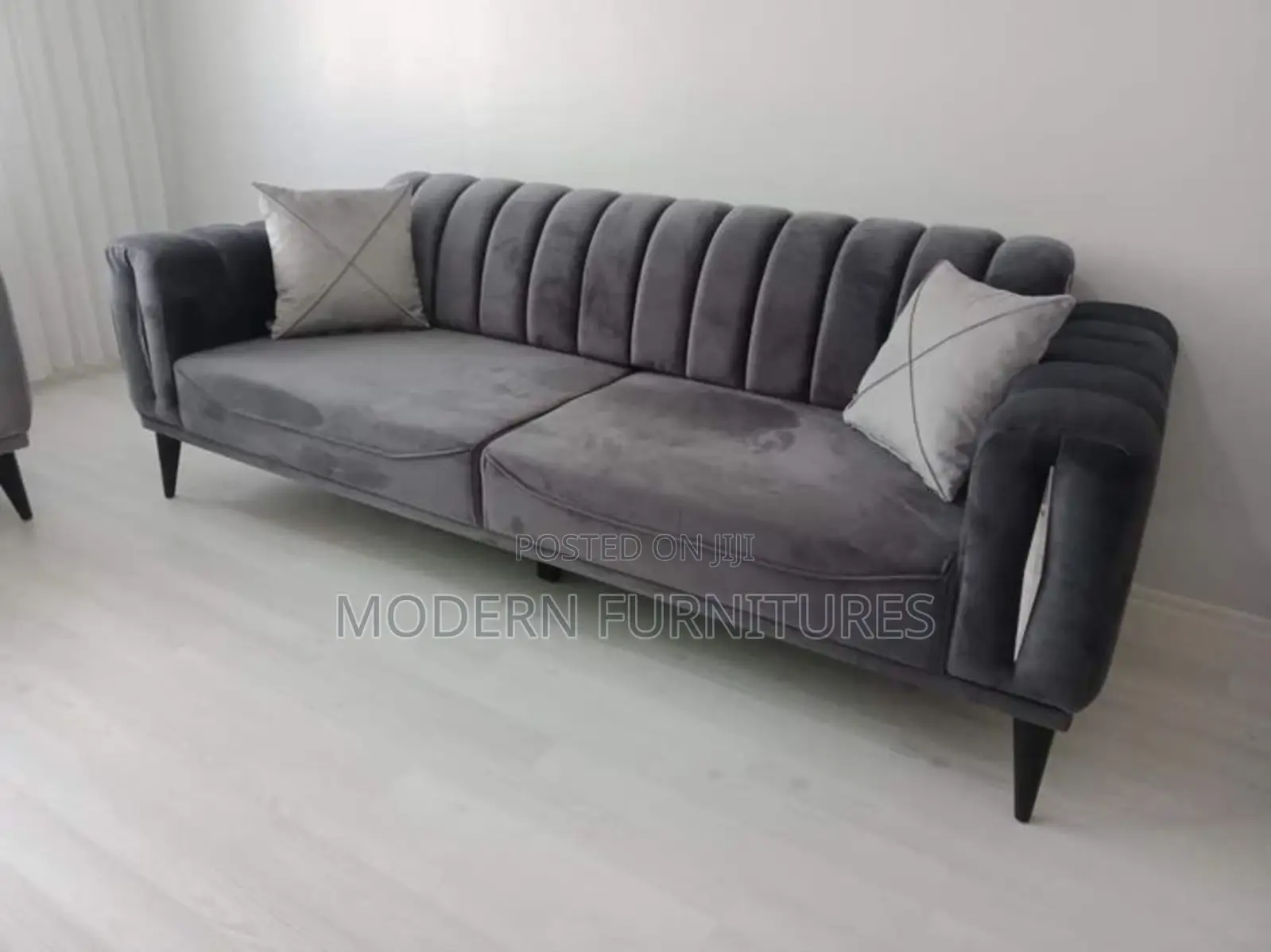 Elegant Dark Grey 3 Seater Sofa