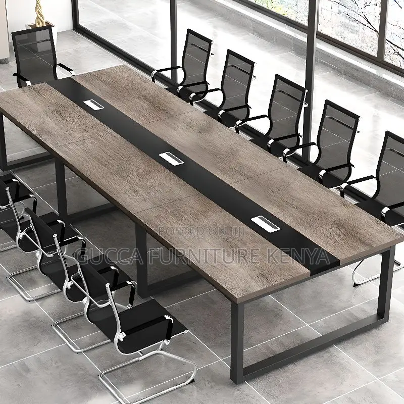 Office Tables:2.4 Meters Dove Grey Wooden Boardroom Table
