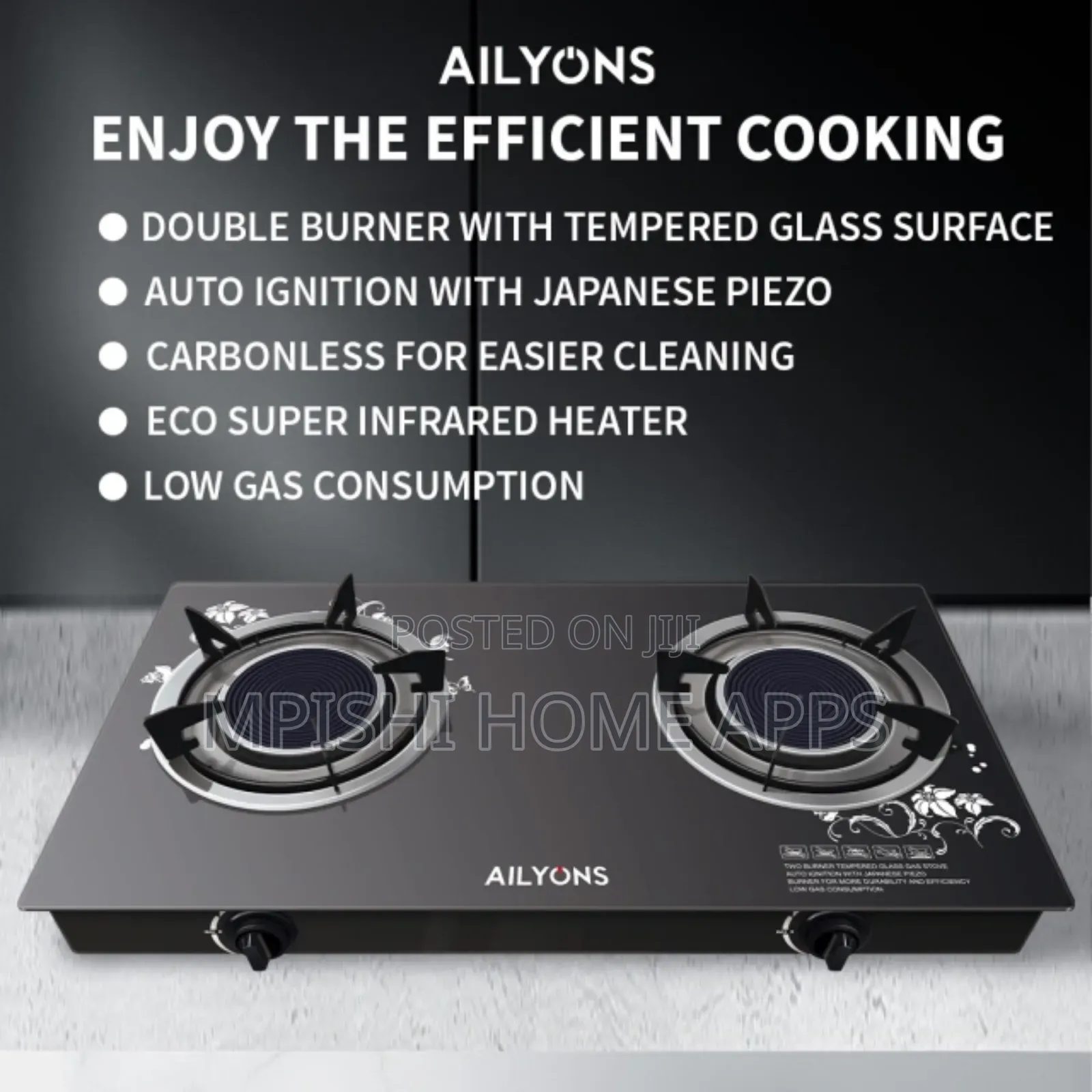 AILYONS GS005A Gas Stove Double Burner