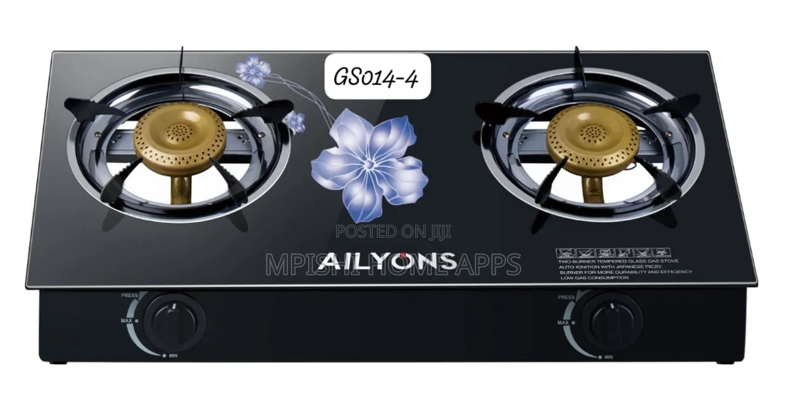 AILYONS GS014-4 Gas Stove Double Burner