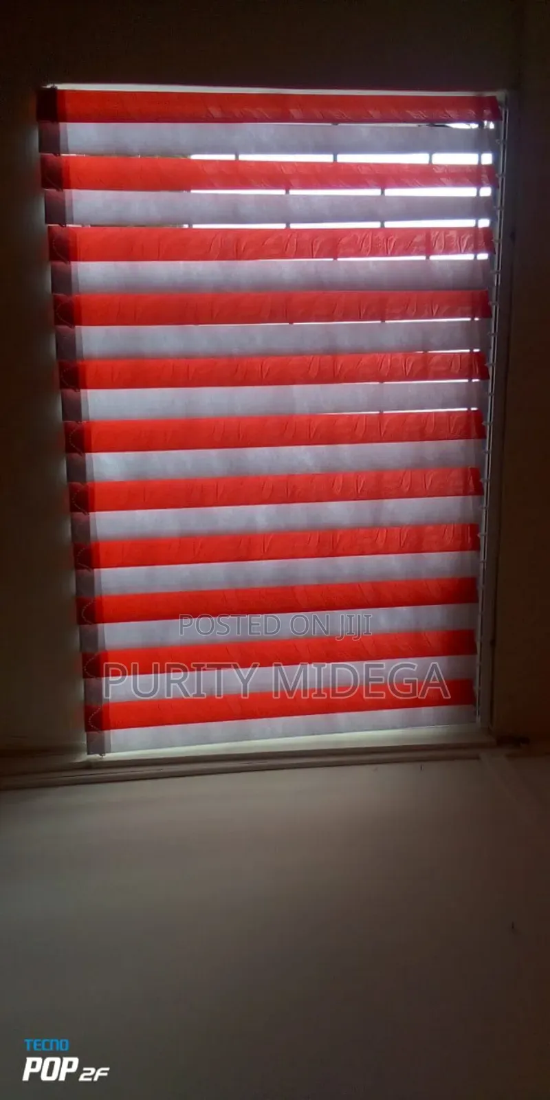 Red and White Vertical Blinds Fabrics