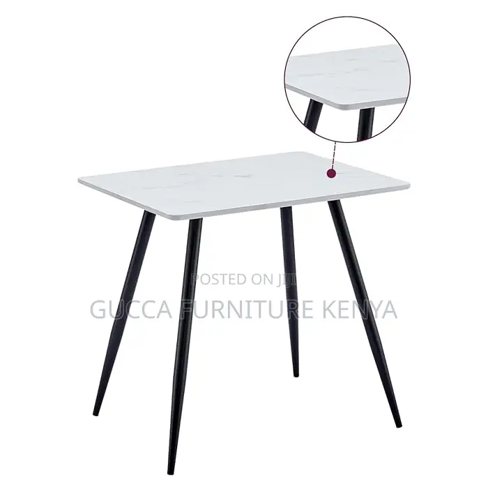 Dining Tables:White Marble Dining Table With Black Metal Leg