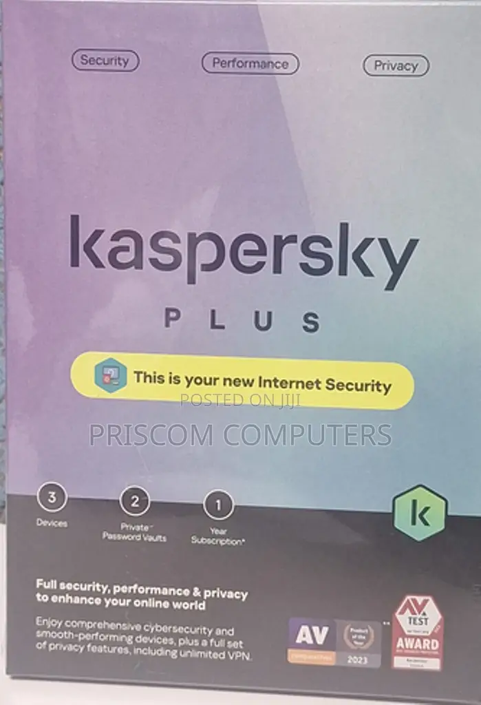 Kaspersky Plus; 3 Devices – 1 Year (Internet Security)