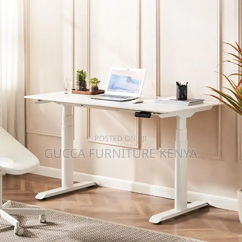 Office Tables:140cm Motorized Stone Sit Stand Office Desk