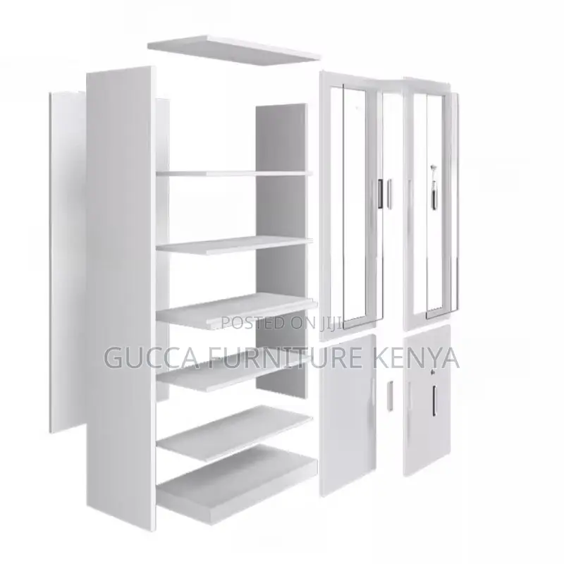 Cabinets:2-Door Sleek White Steel Vertical Filing Cabinet