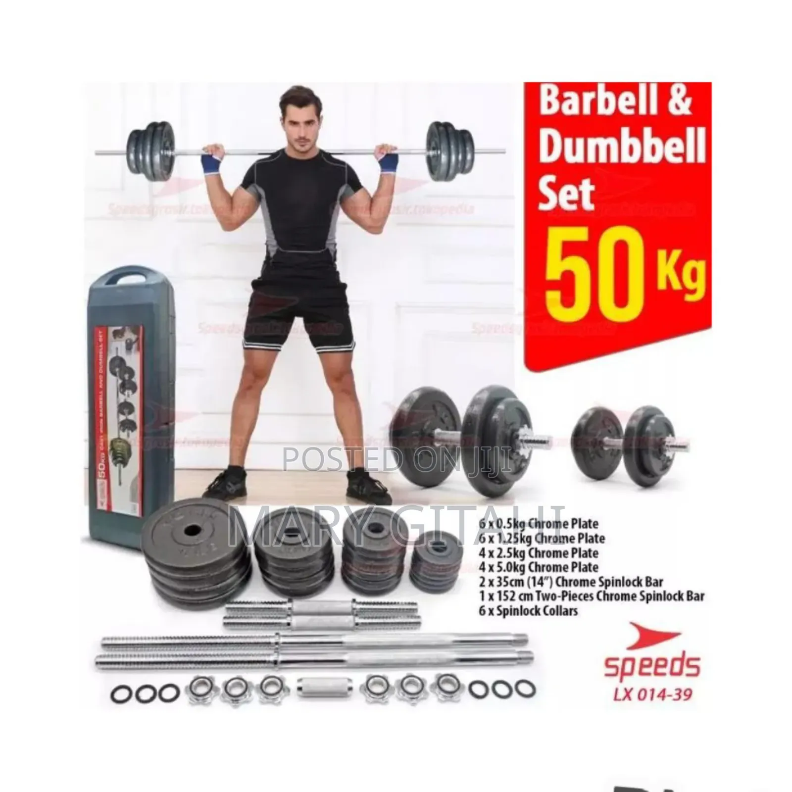 *50kgs Set Dumbbells/Barbell With a Portable Case