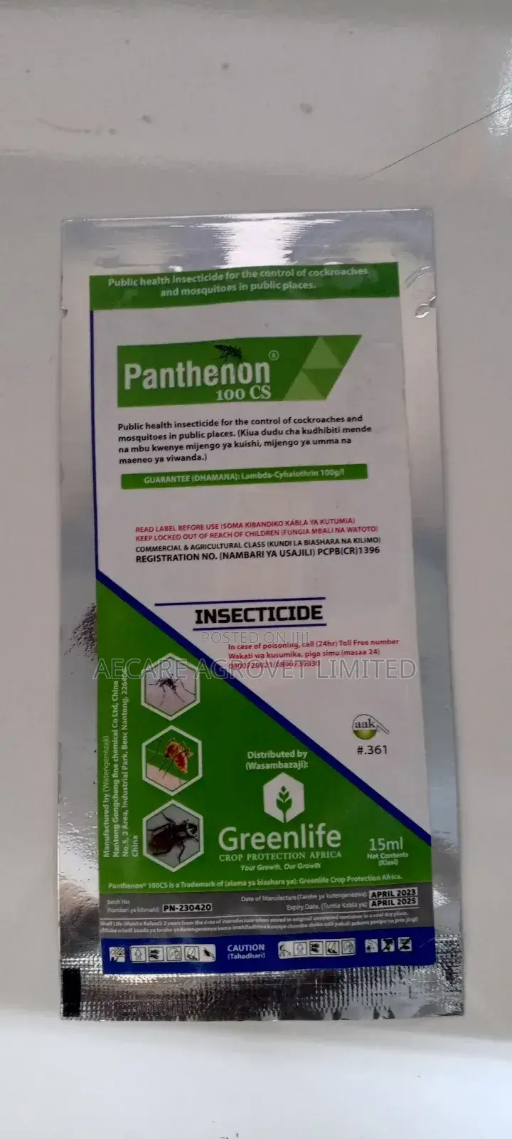 Panthenon 15ml and 65ml Mosquito Insecticide 100cs