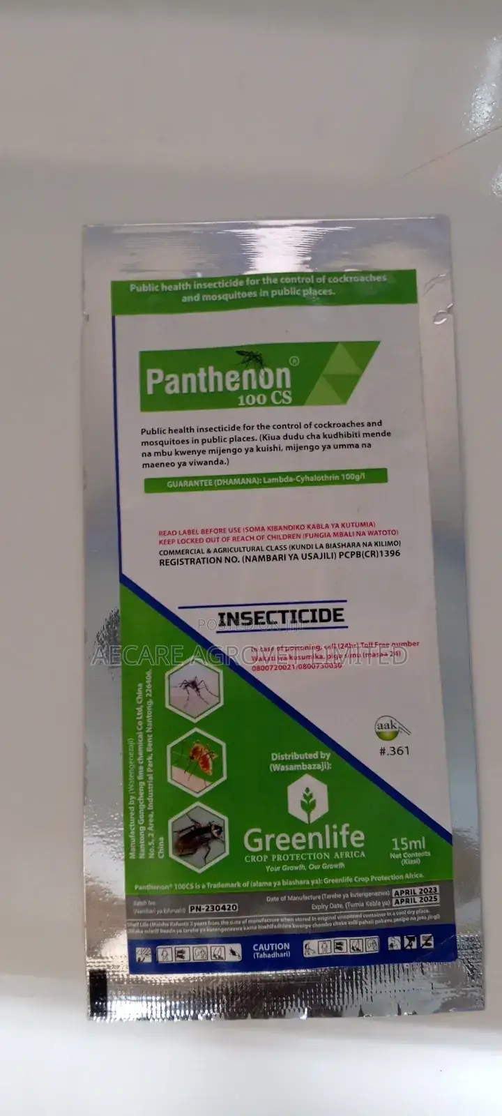Panthenon 15ml and 65ml Mosquito Insecticide 100cs