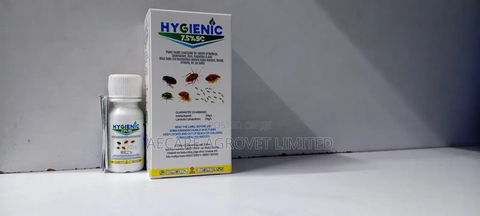 Hygienic Pesticide 7.5% Sc 20ml 100ml Cocroach,Bedbugs Fly