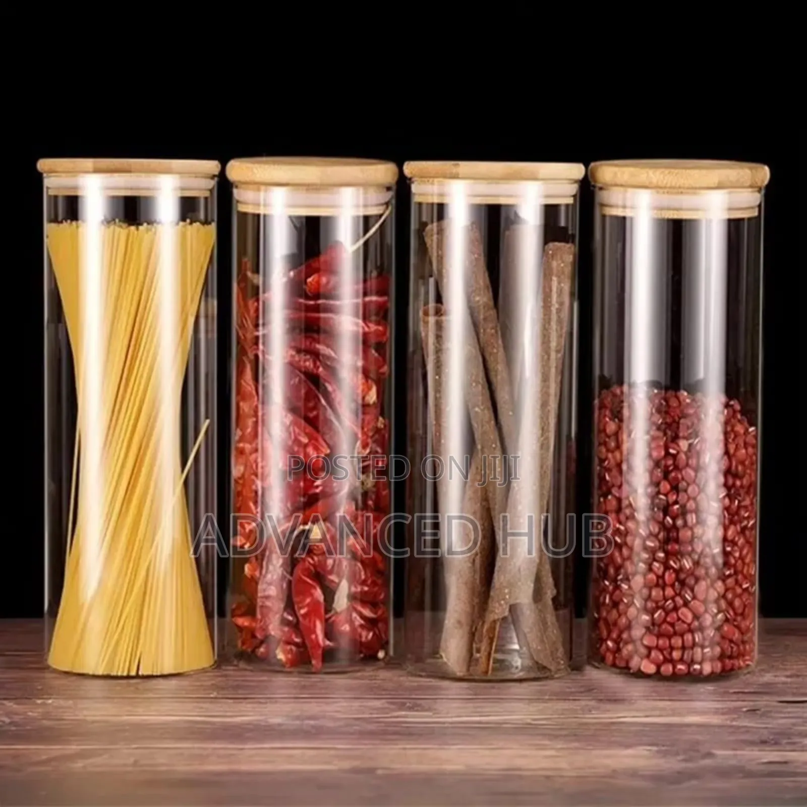 Glass Spaghetti/Cereal Jar With Airtight Bamboo Lid