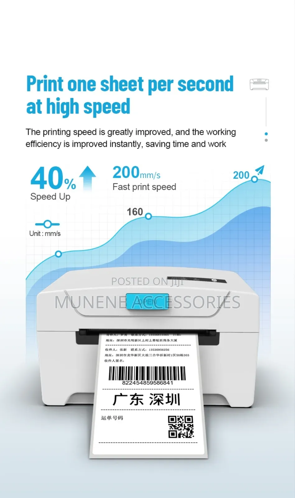 Label Thermal Sticker Bluetooth LAN Printer - 80MM MAX PAPER