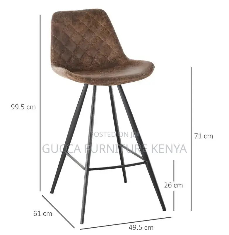 Home Chairs: Leather Padded Comfortable Footrest Barstool