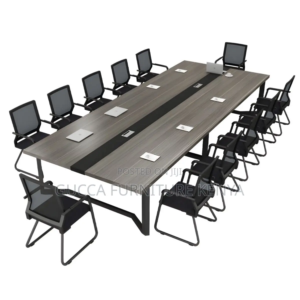 Office Tables:2400mm Glossy Black Office Conference Table