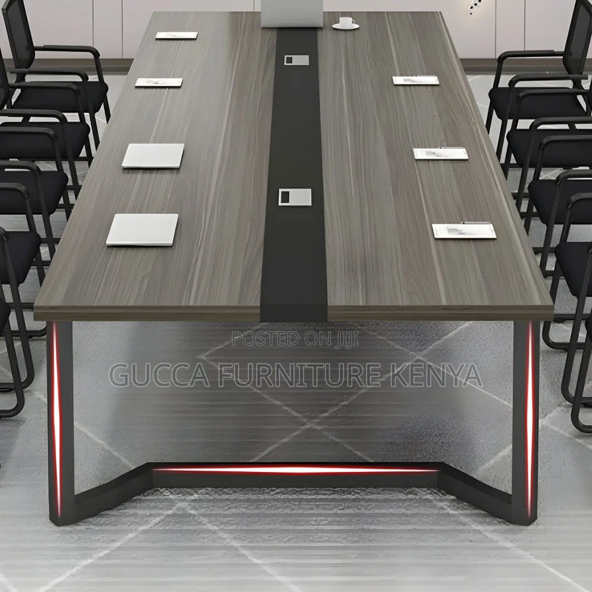 Office Tables:2400mm Glossy Black Office Conference Table