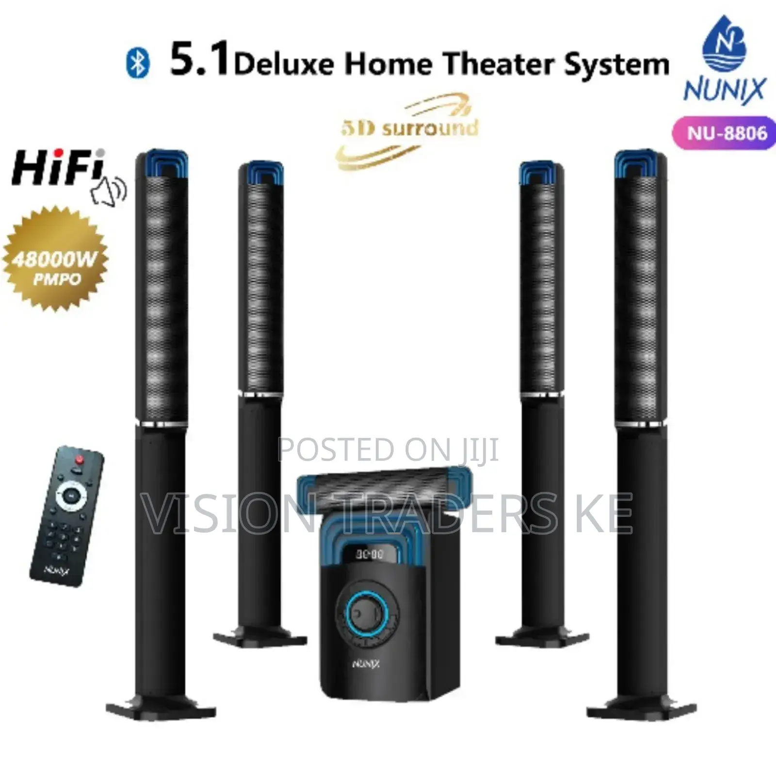 Nunix 5.1 Deluxe Home Theater System Music System-nu -8806