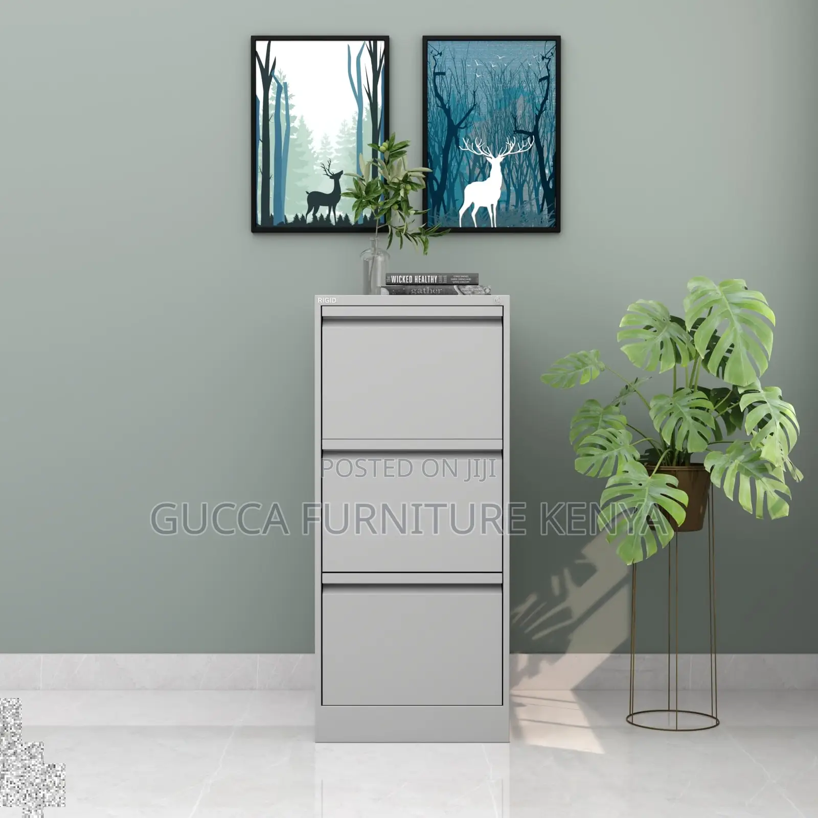 Cabinets: Metallic Portable Storage Cabinet With 3 Drawer