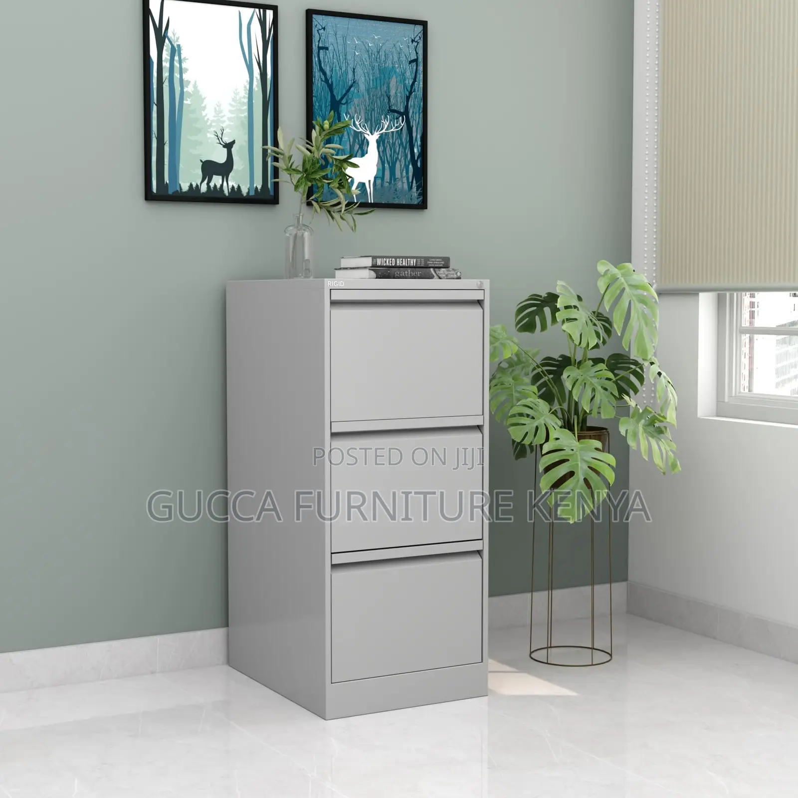Cabinets: Metallic Portable Storage Cabinet With 3 Drawer