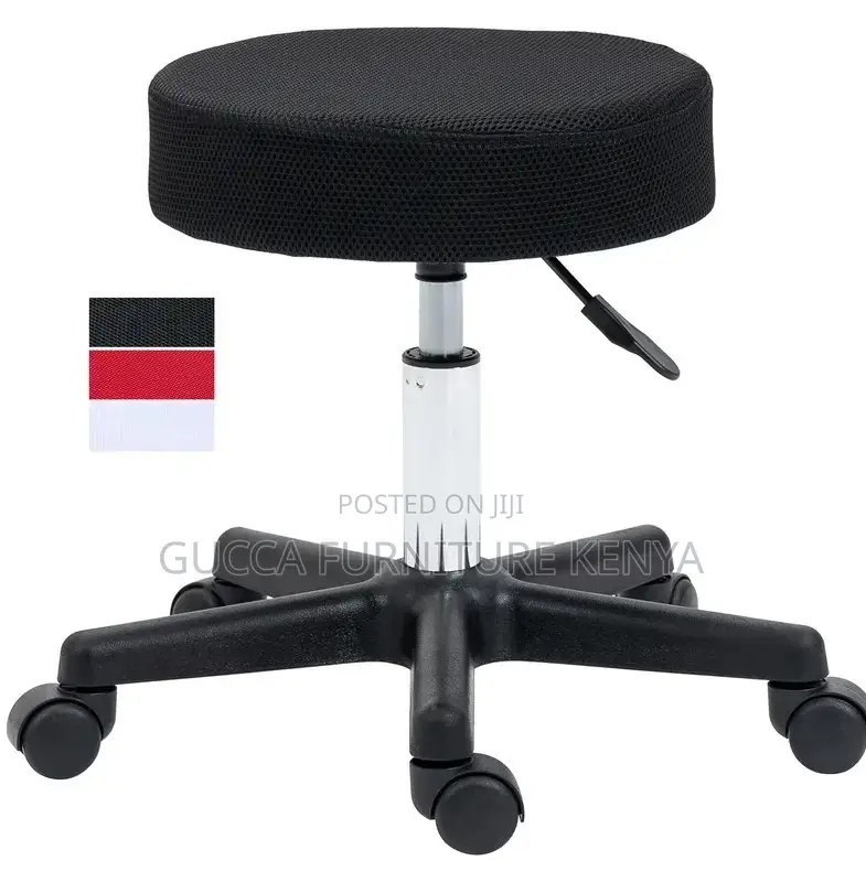 Home: Black Swivel Adjustable Salon Stool