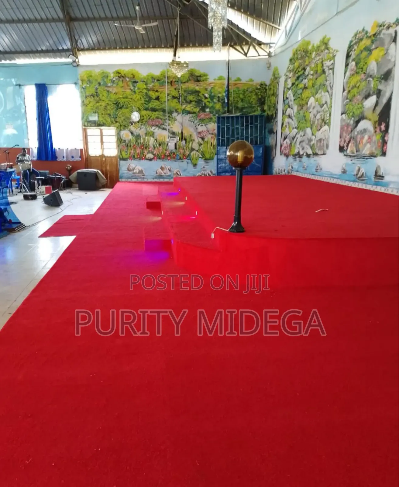 Red Dotted Wall to Wall Carpets