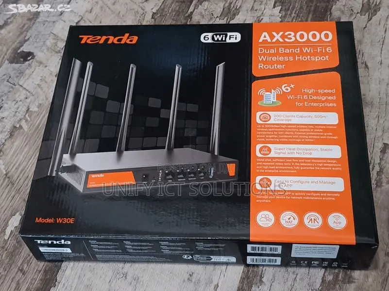 Tenda W30E AX3000 Dual Band Wifi-6 Wireless Hotspot Router